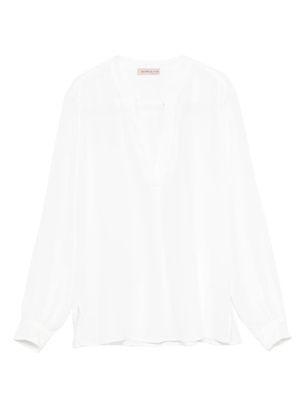 Blanca Vita V-neck long-sleeve top | White | Image 1