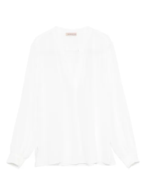 Blanca Vita V-neck long-sleeve top