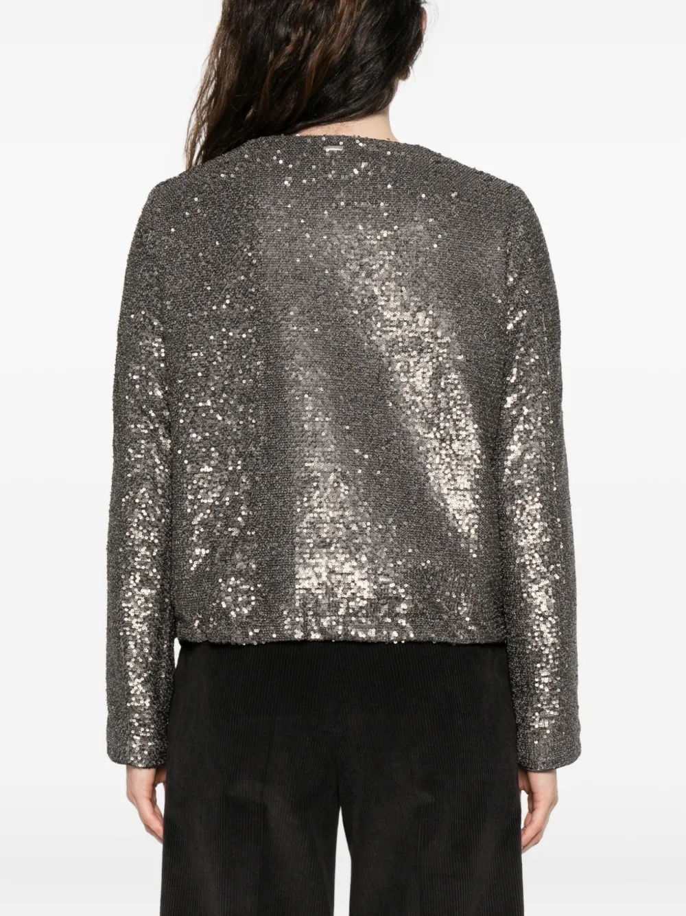 Herno Jack met pailletten en rits Grijs