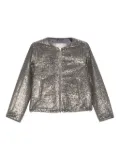 Herno sequinned zip-up jacket - Grey