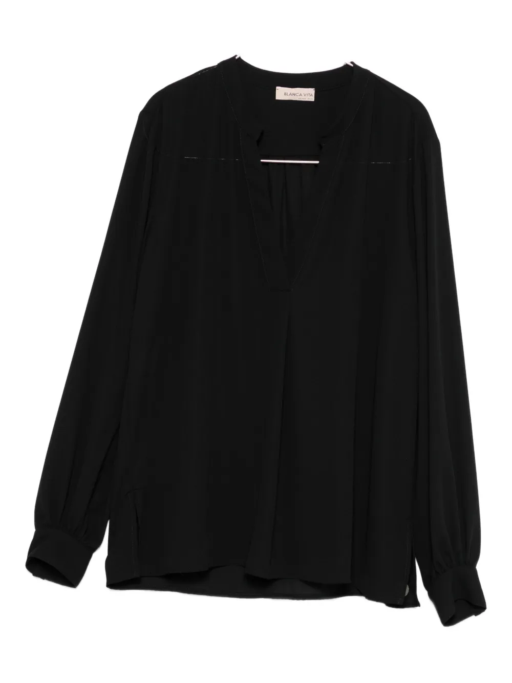 Blanca Vita V-neck long-sleeve blouse | Black | Image 1