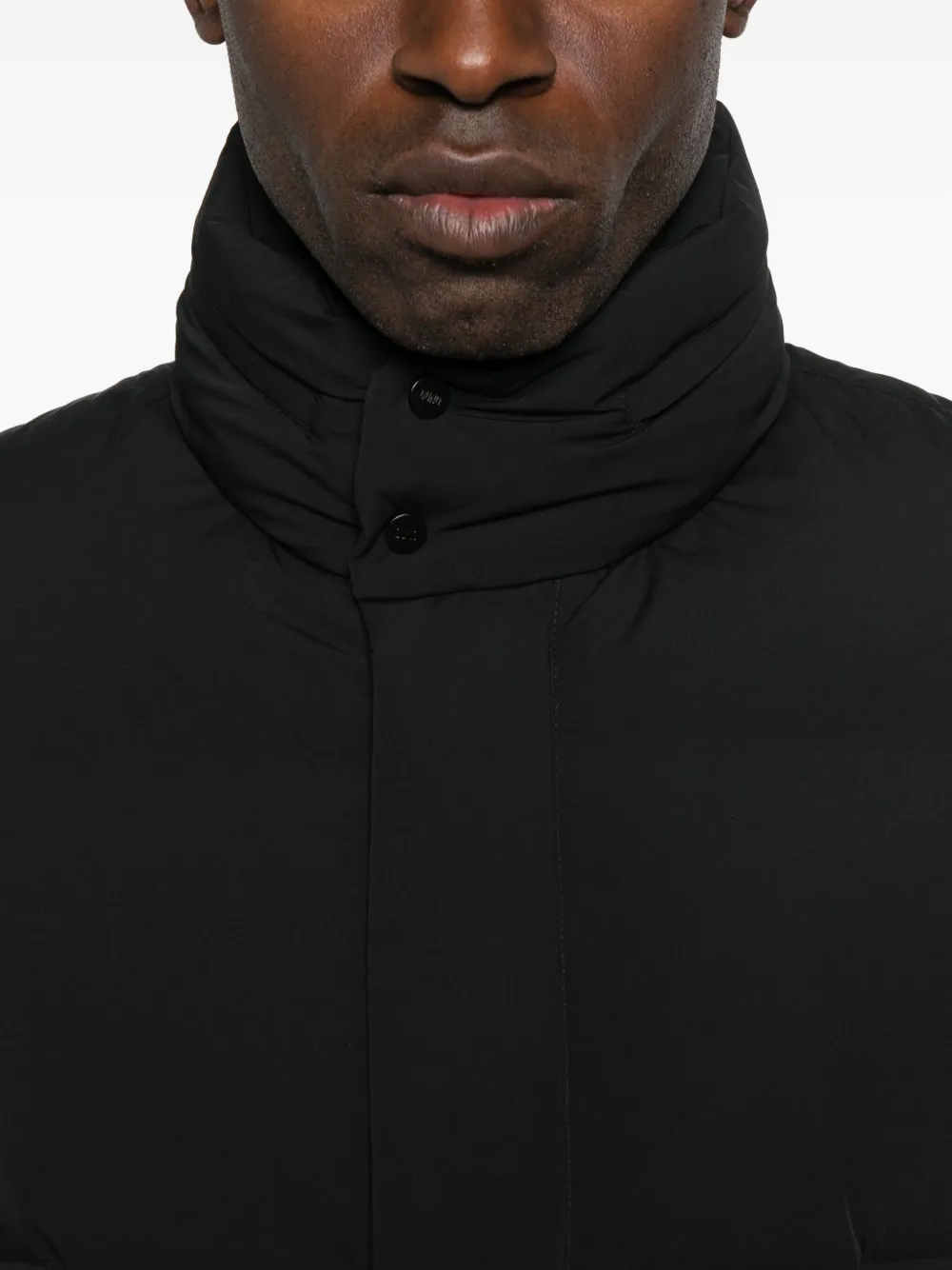 Duno High-neck Flap-pocket Jacket In Black