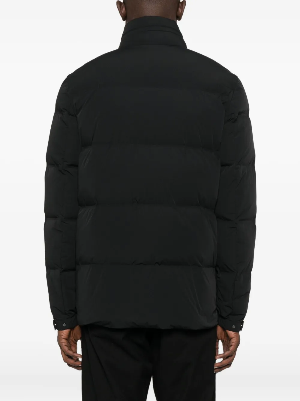 Duno High-neck Flap-pocket Jacket In Black