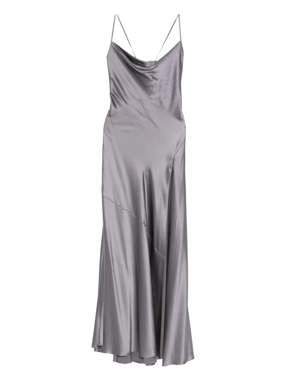Danamè Cowl-neck Slip Dress In Gray