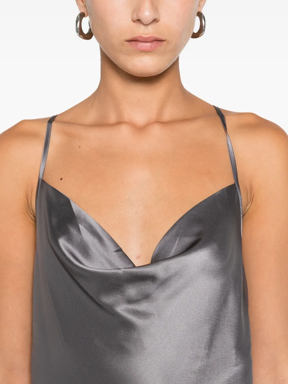 Danamè Cowl-neck Slip Dress In Gray