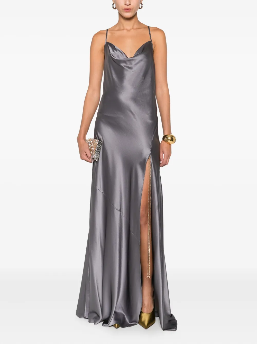 Danamé cowl-neck slip dress - Grijs