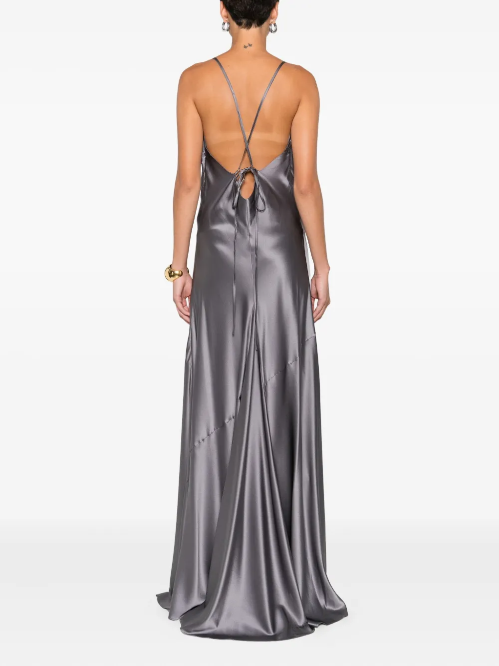 Danamè Cowl-neck Slip Dress In Gray