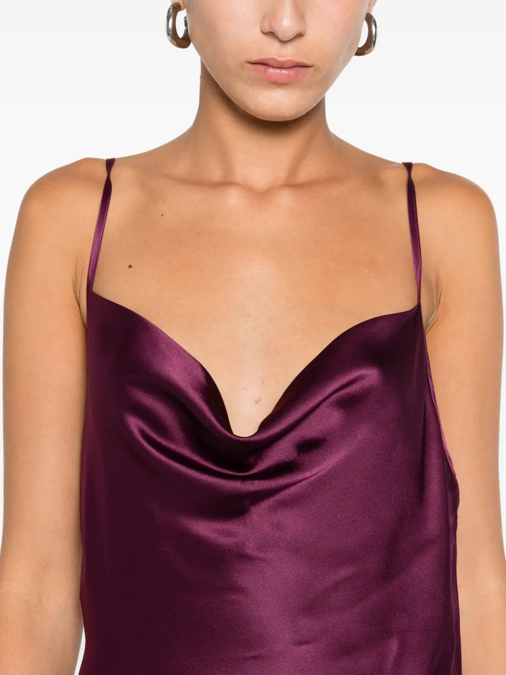 Danamé Maxi-jurk met col en zijsplit Paars