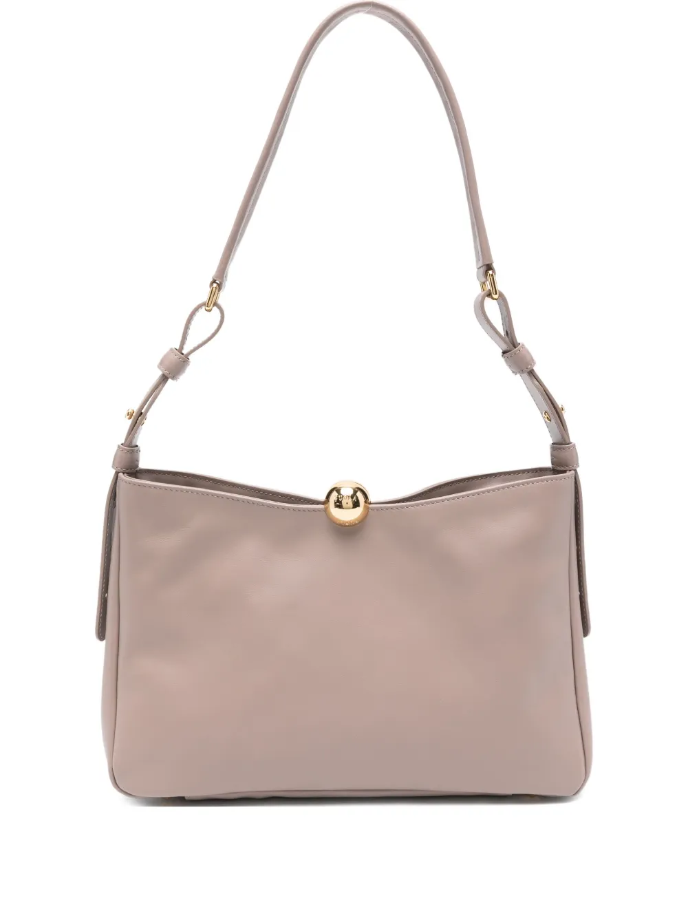 Furla Curved-top Leather Shoulder Bag In Purple