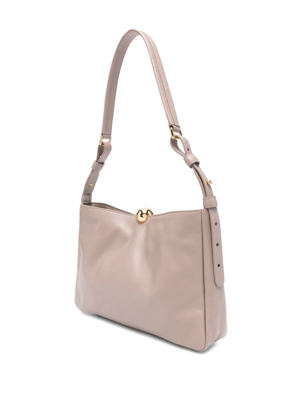 Furla Curved-top Leather Shoulder Bag In Purple