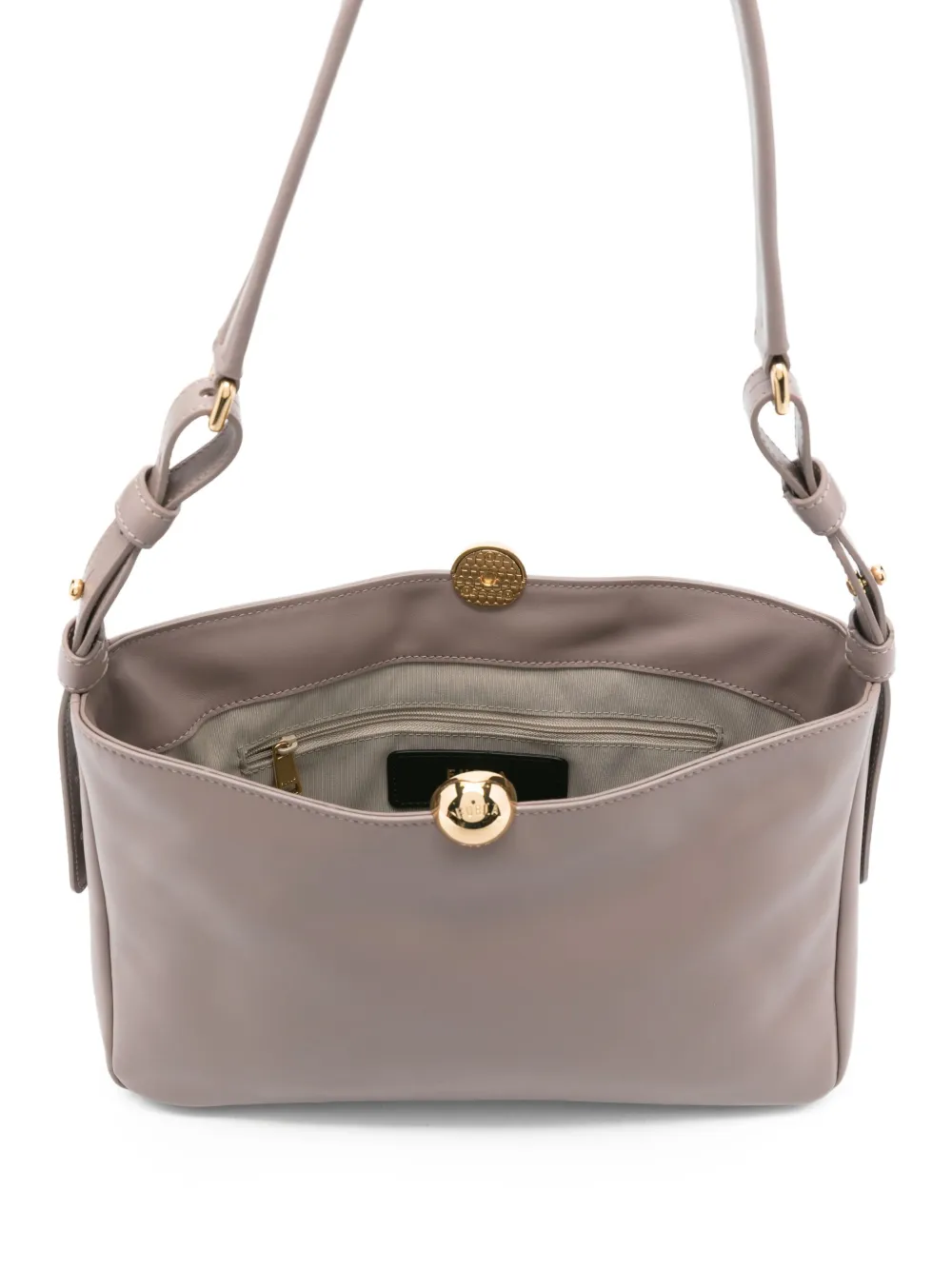 Furla Leren schoudertas met gewelfde top Roze