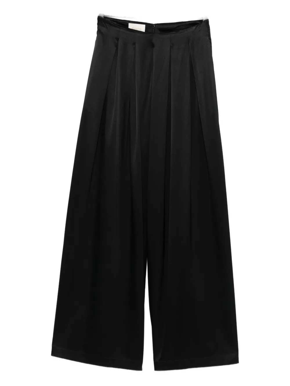 Danamè Pleated Satin Trousers In Black