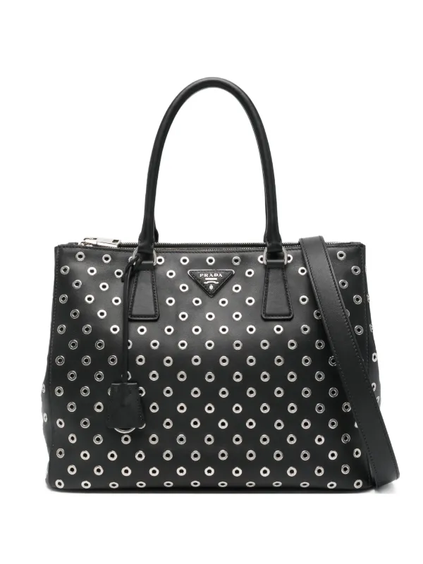 Prada アイレット ハンドバッグ | ブラック | FARFETCH JP