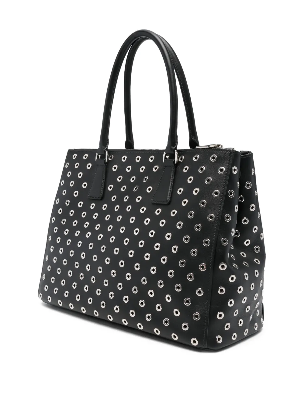  Prada Eyelet Tote Bag - Black 