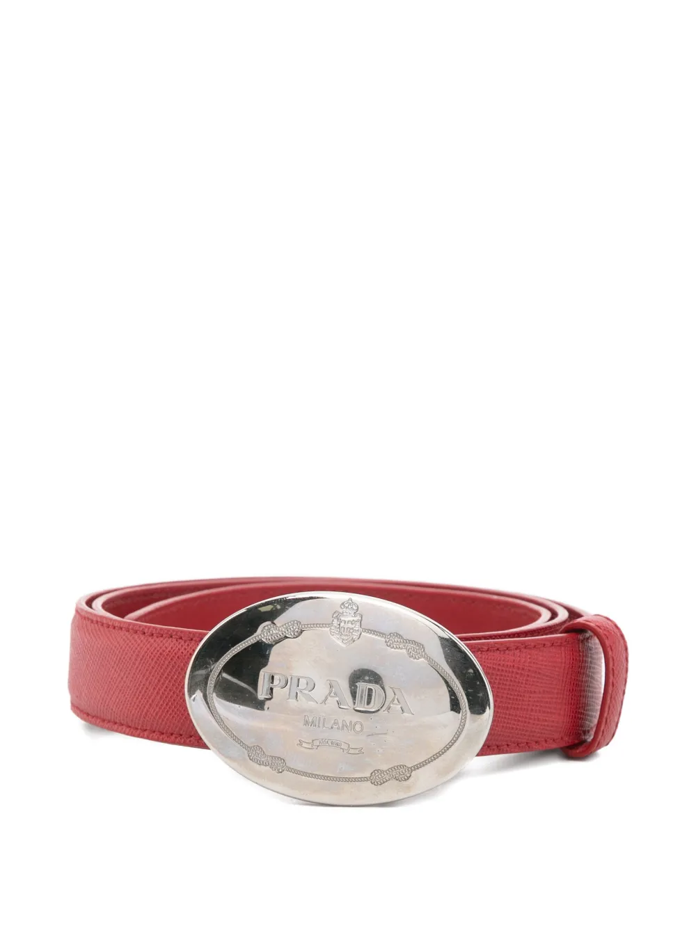 Prada logo-buckle belt - Rosso