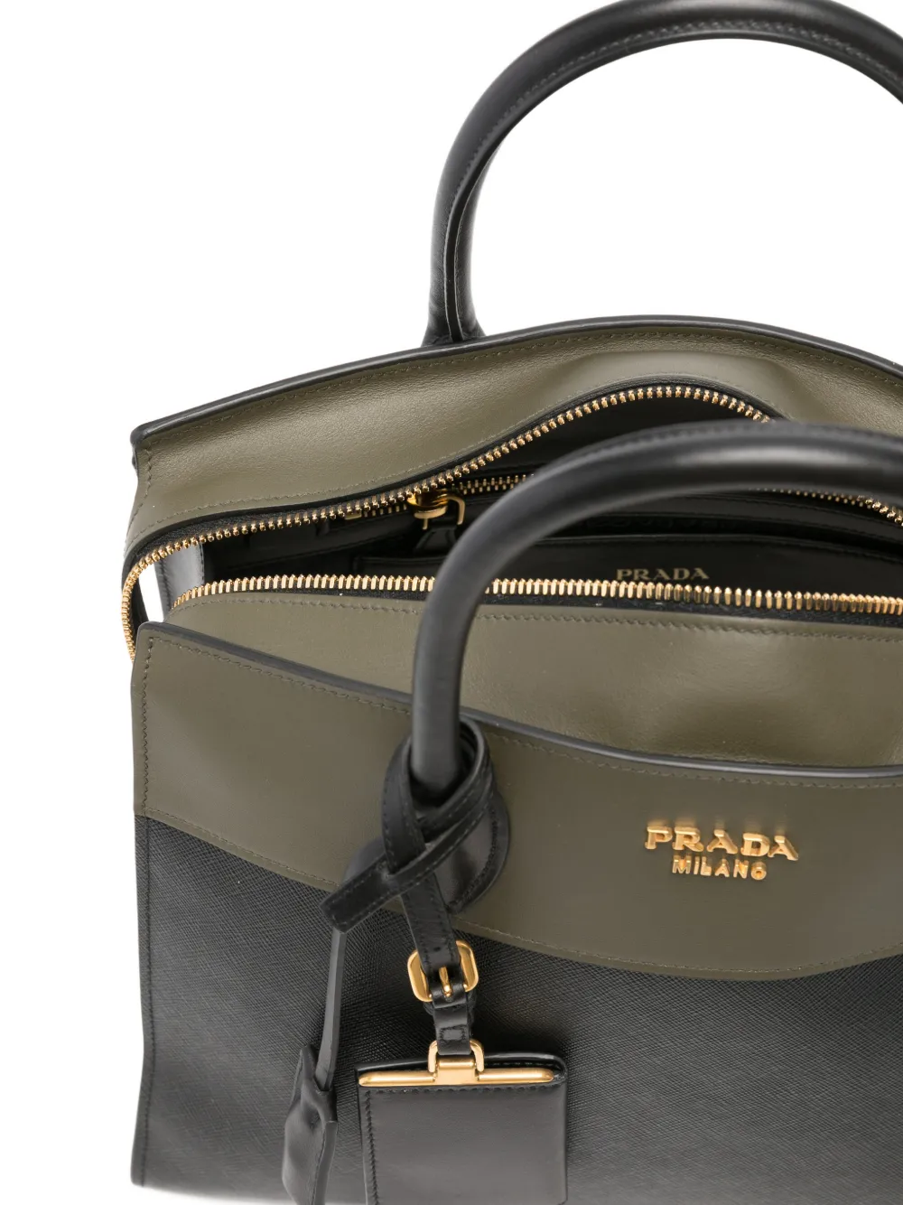 Prada Schoudertas met slot Zwart