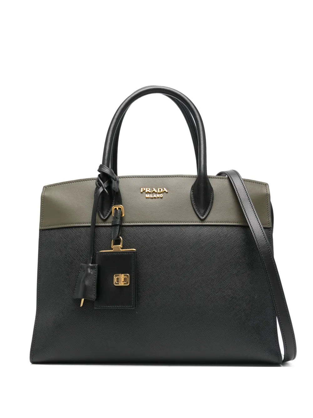 Prada padlock-detail shoulder bag - Nero