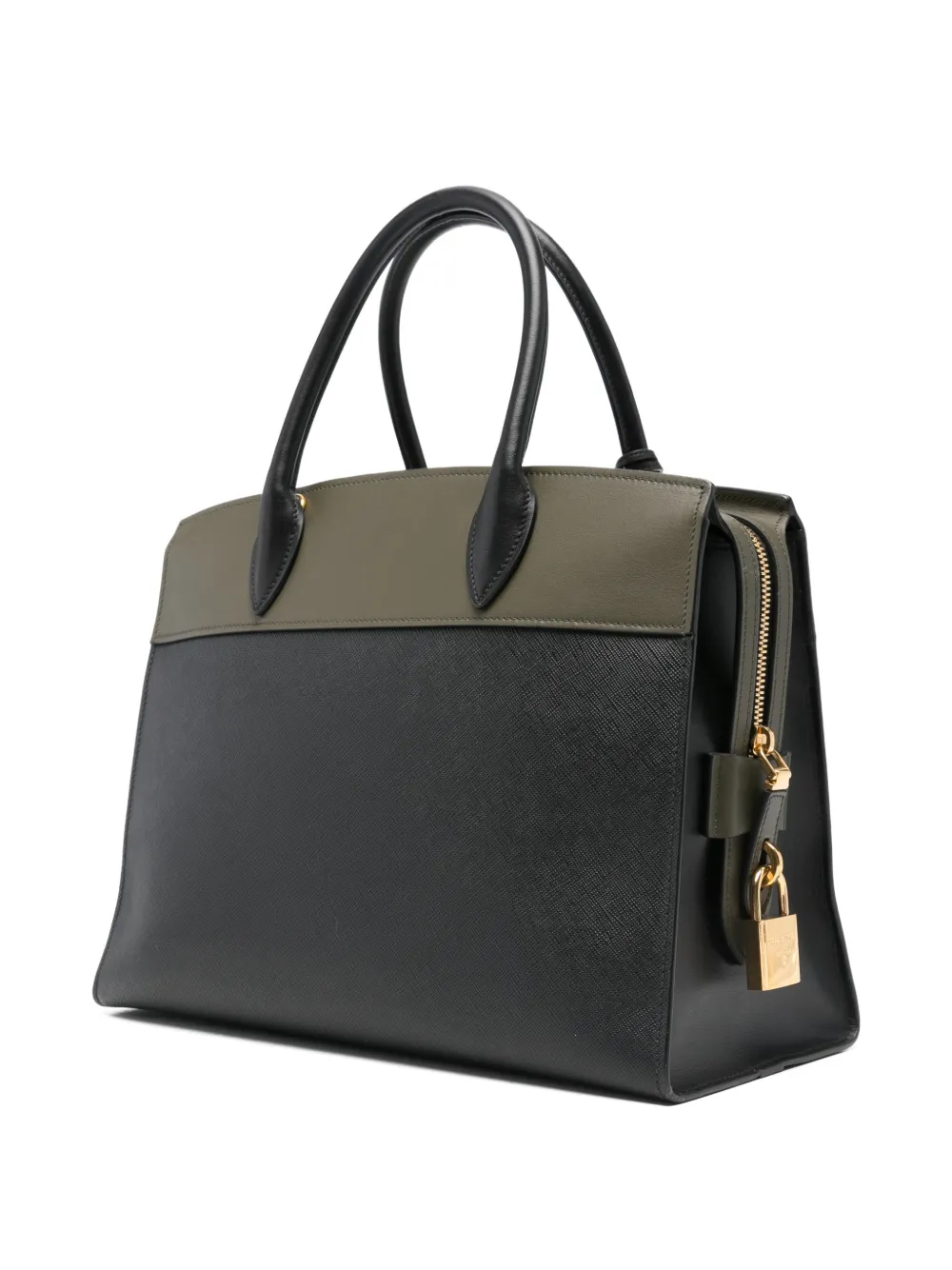 Prada Schoudertas met slot Zwart