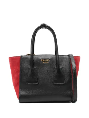 Prada Triangle logo-plaque Bucket Bag | Black | FARFETCH