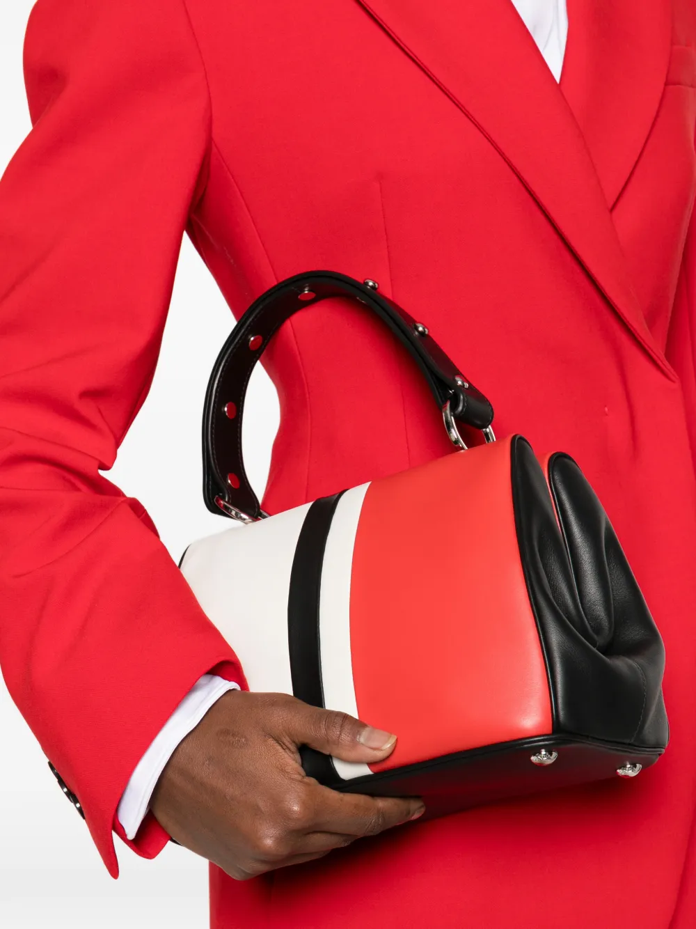 Prada studded-detail tote bag - Rood