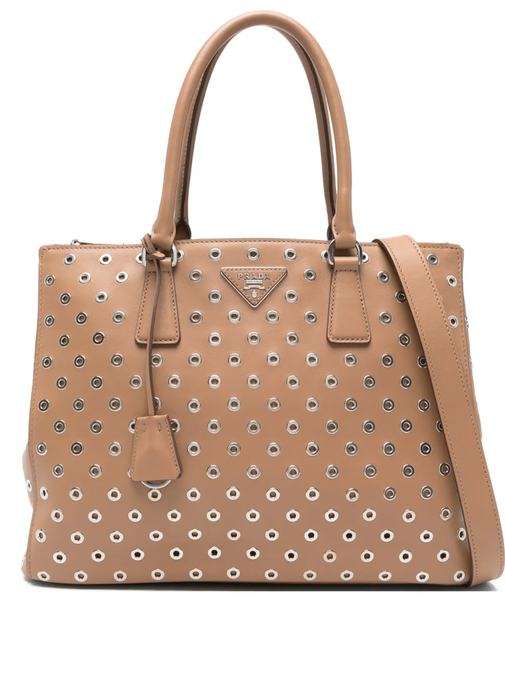 Prada Galleria eyelet-embellishment tote bag - Marrone