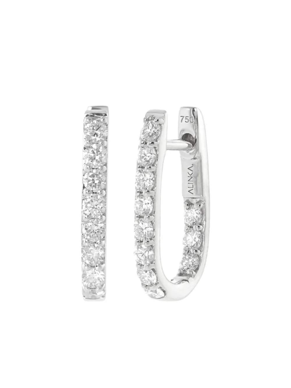 ALINKA 18K white gold mini Linka diamond earring | Silver | Image 1