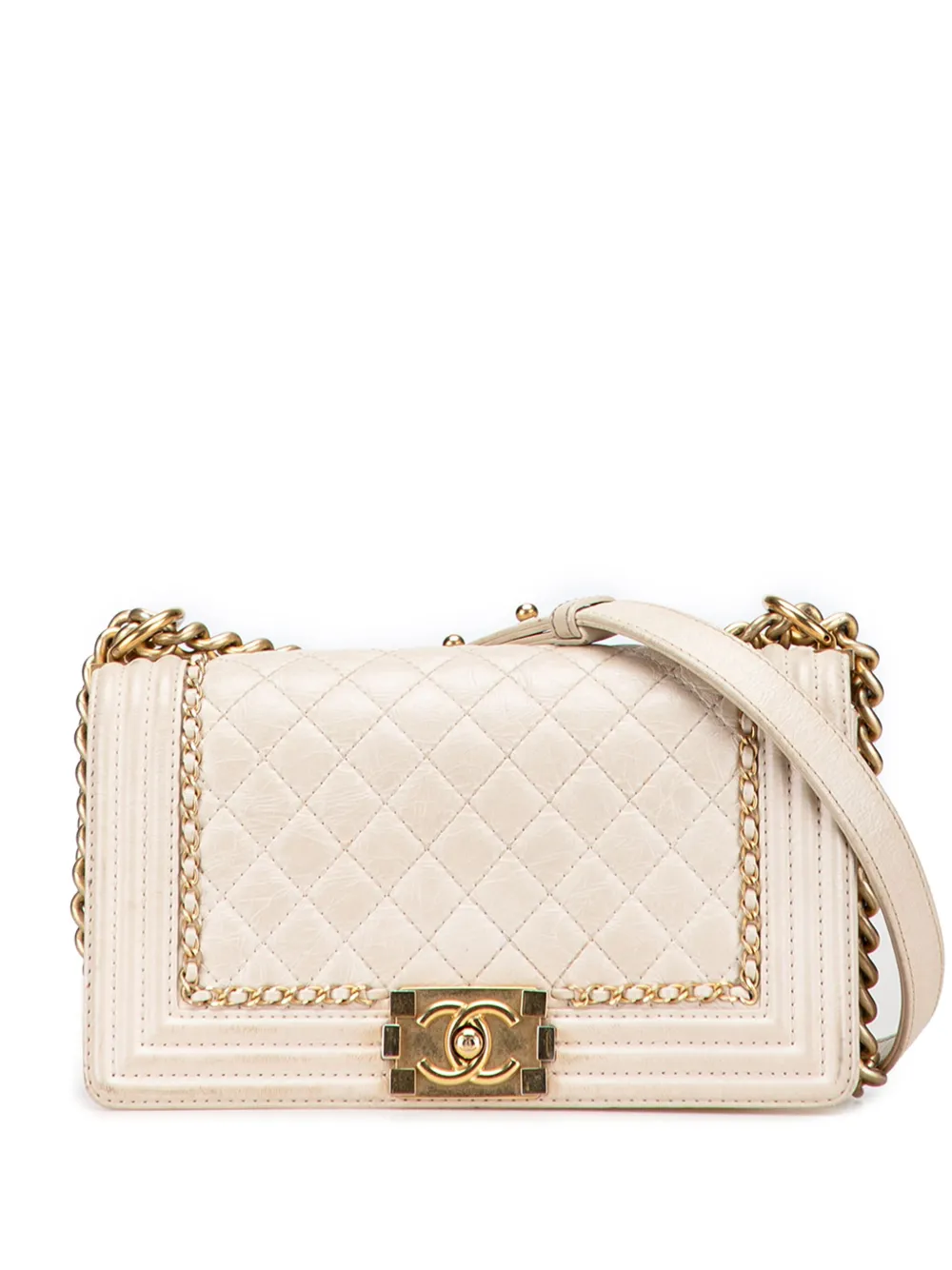 CHANEL Pre-Owned 2016-2017 オールドミディアム マトラッセ エイジドカーフ ジャケット ボーイフラップ CHANEL Pre-Owned 2016-2017 オールドミディアム マトラッセ エイジドカーフ ジャケット ボーイフラップ