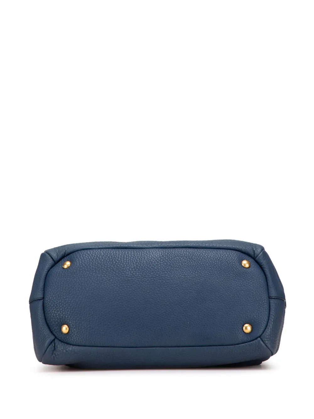Pre-owned Prada 2013-2025 Vitello Daino Sacca 2 Manici Convertible Tote Satchel In Blue