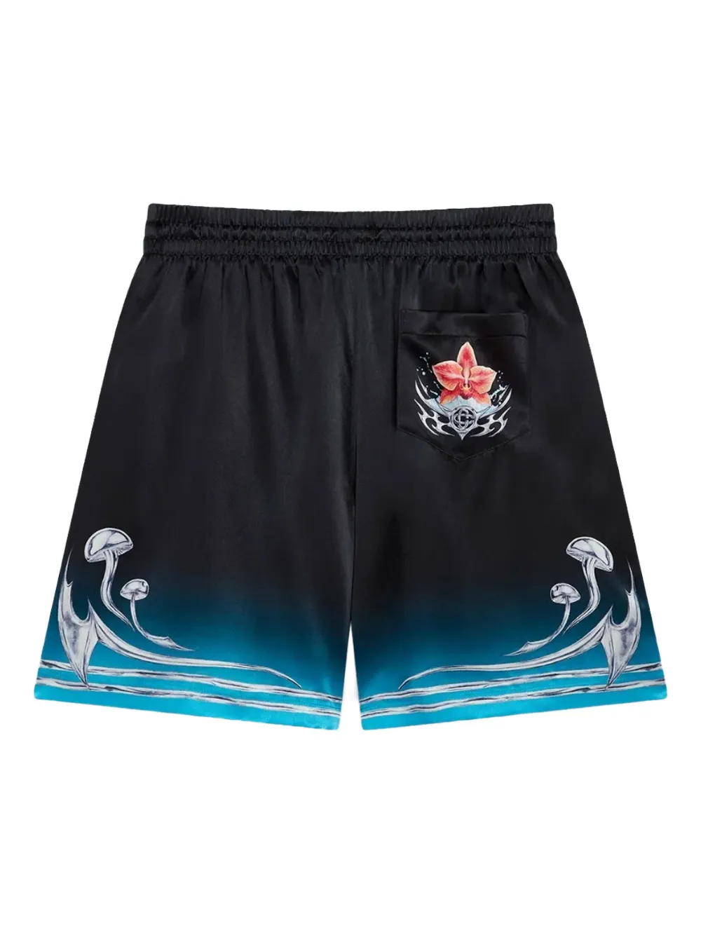 Casablanca Blades mushroom-print shorts - ブラック Casablanca Blades mushroom-print shorts - ブラック