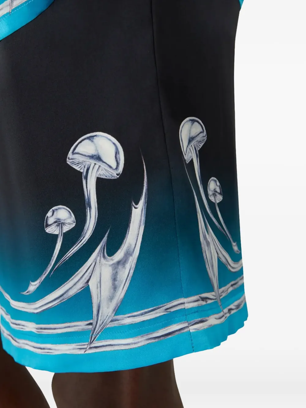 Casablanca Blades Mushroom-print Shorts In Black