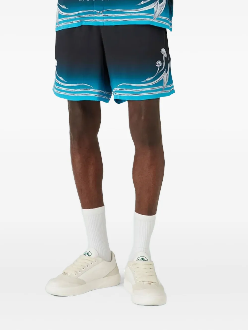 Casablanca Blades mushroom-print shorts - Zwart