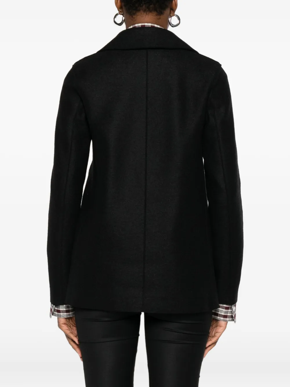 Harris Wharf London Double-breasted Jacket In Black