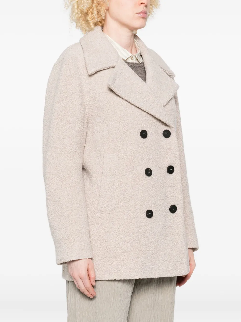 Harris Wharf London Double-breasted Jacket In Neutral