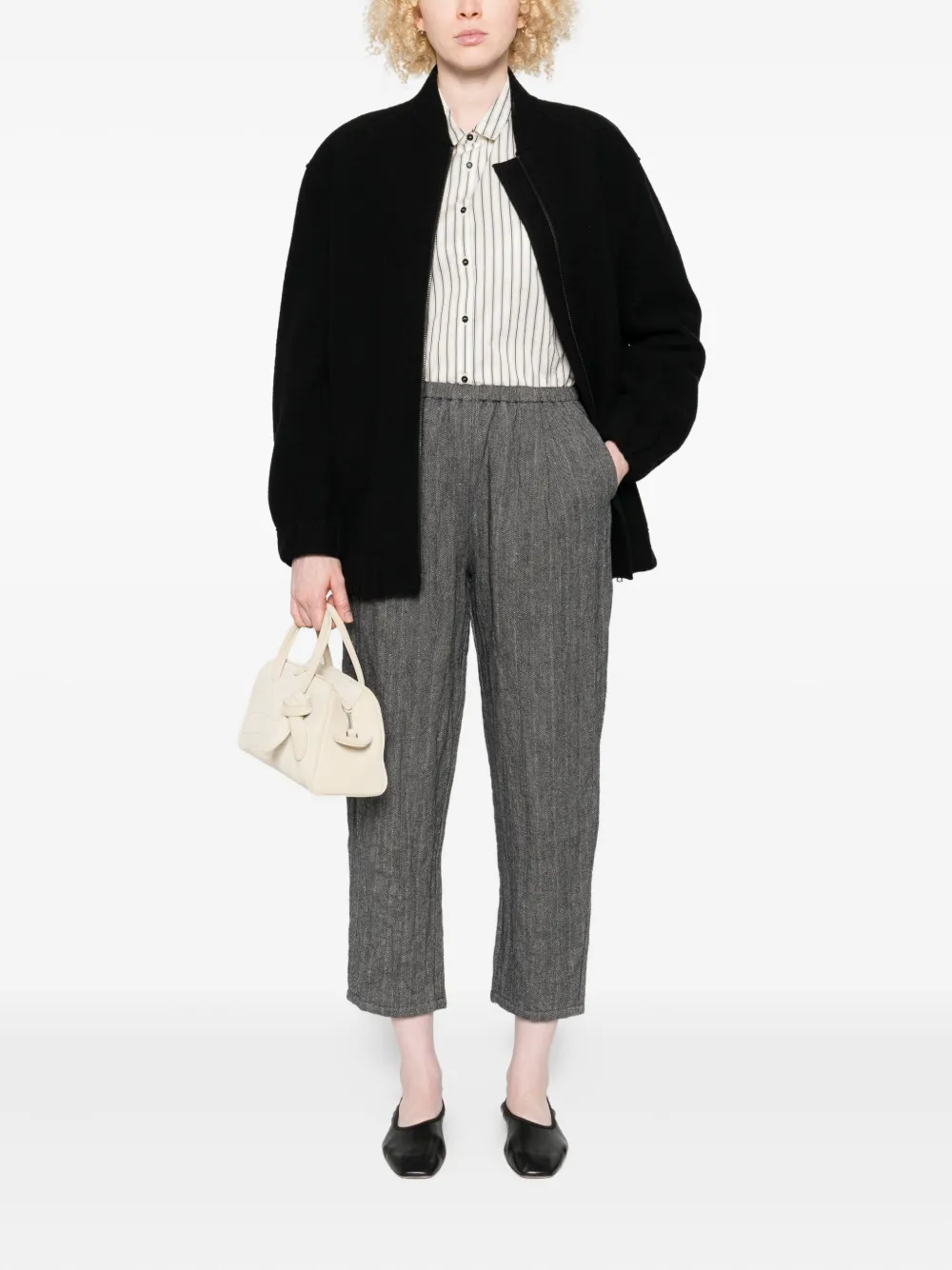 Harris Wharf London zip-front balloon-sleeve jacket | Varsity Jackets | Image 2