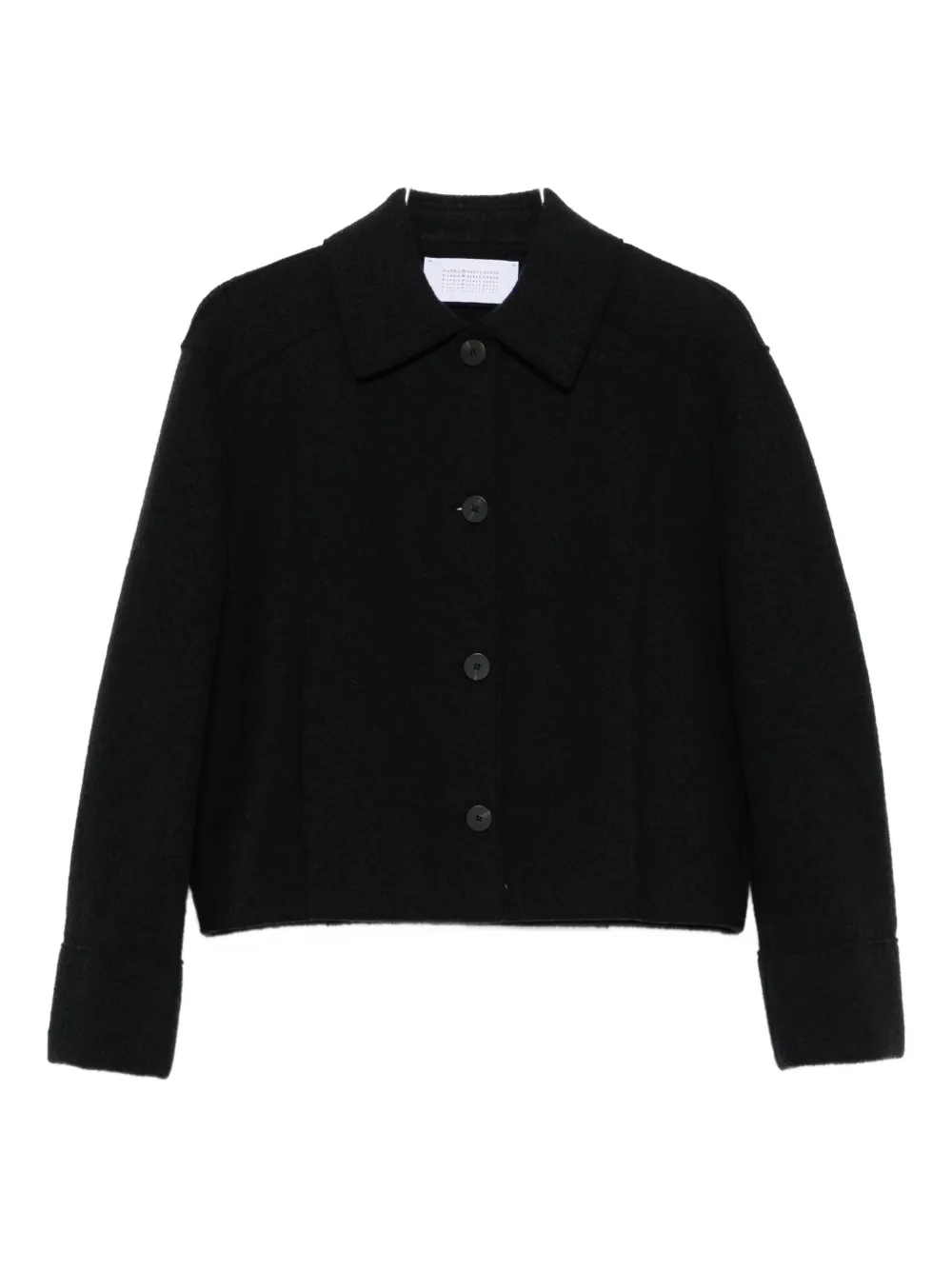 Harris Wharf London Button-front Collared Jacket In Black