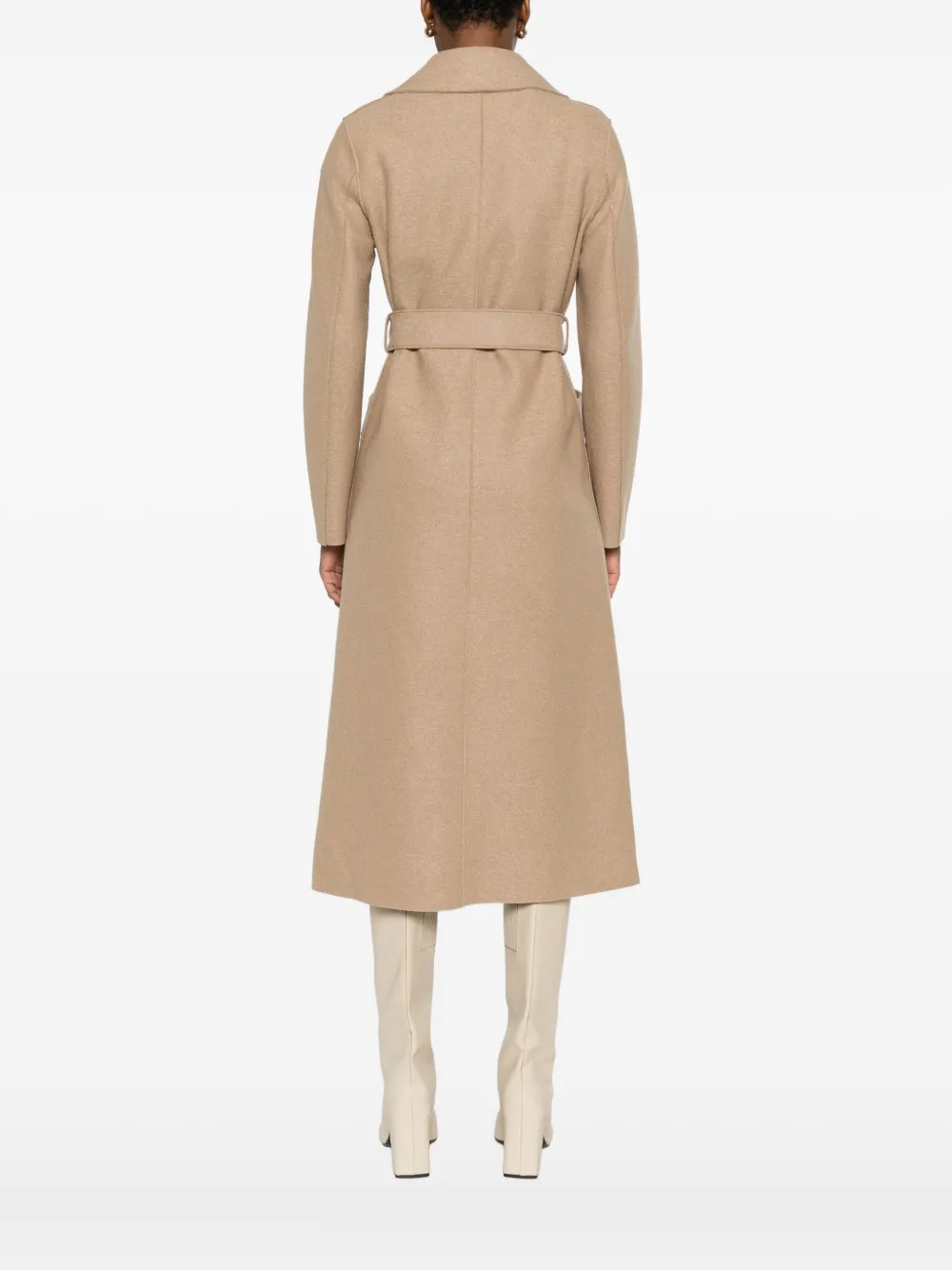 Harris Wharf London Belted-wool Coat In Neutral