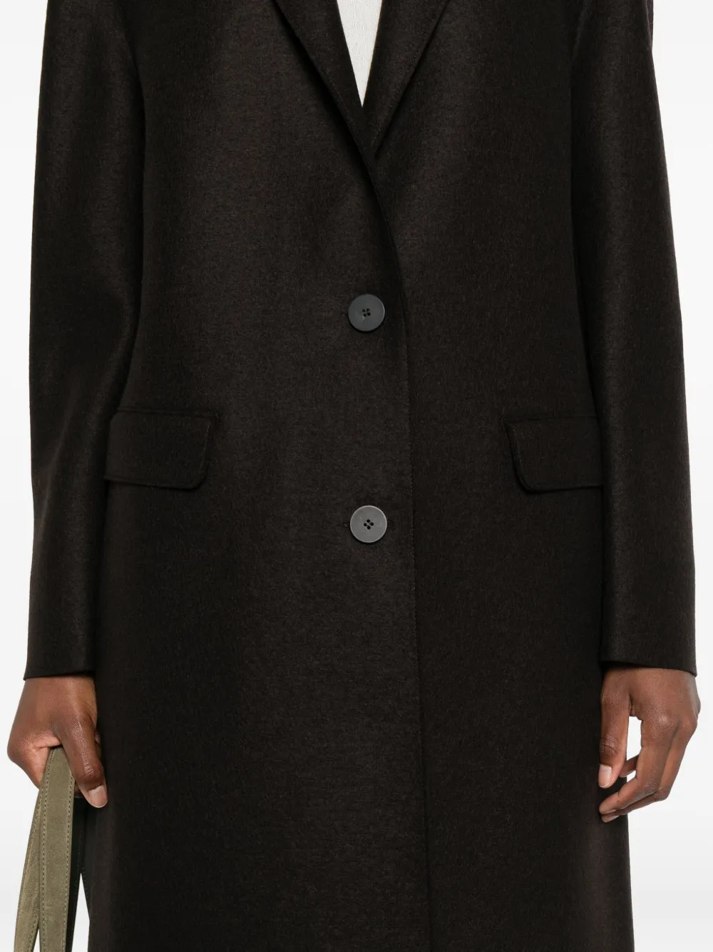 Harris Wharf London Chester Button-fastening Pocket Coat In Black