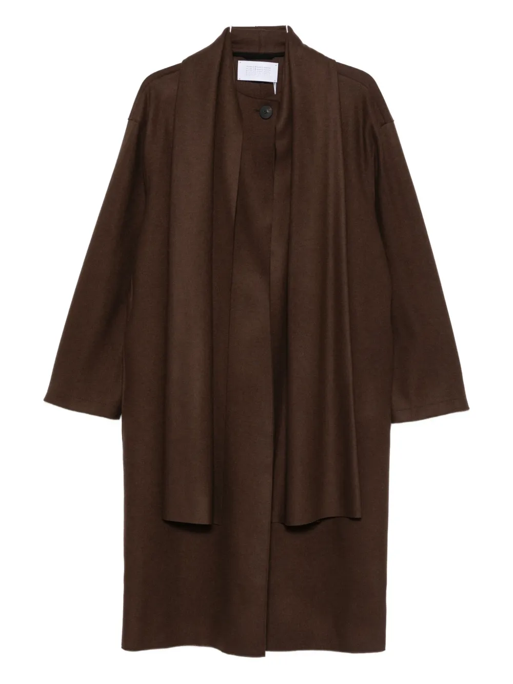Harris Wharf London Scarf Button-fastening Coat In Brown