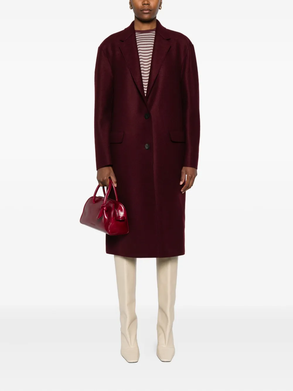 Harris Wharf London Chester button-fastening wool coat | Single Breasted Coats | Image 2