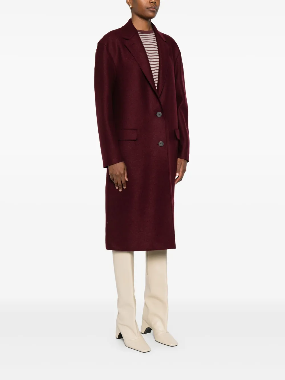 Harris Wharf London Chester wollen jas met knoopsluiting Rood