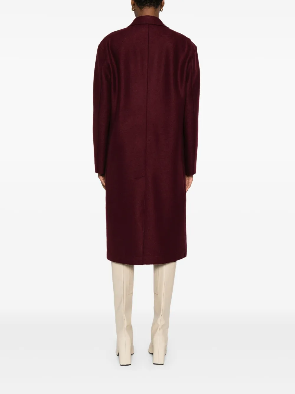 Harris Wharf London Chester wollen jas met knoopsluiting Rood