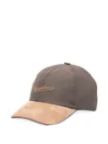 Borsalino embroidered suede-peak baseball cap - Brown