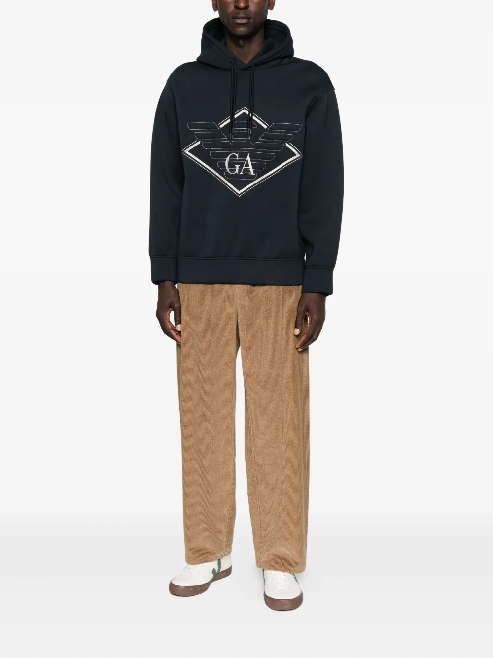 Emporio Armani eagle-logo diamond-shaped print hoodie | Hoodies | Image 2