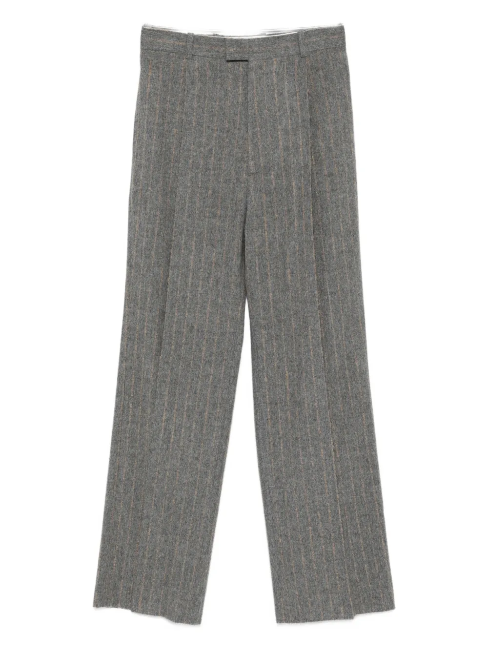 Carven Pinstripe Wool Trousers In Gray