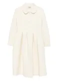 Vivetta Peter Pan collar-pleated coat - Neutrals