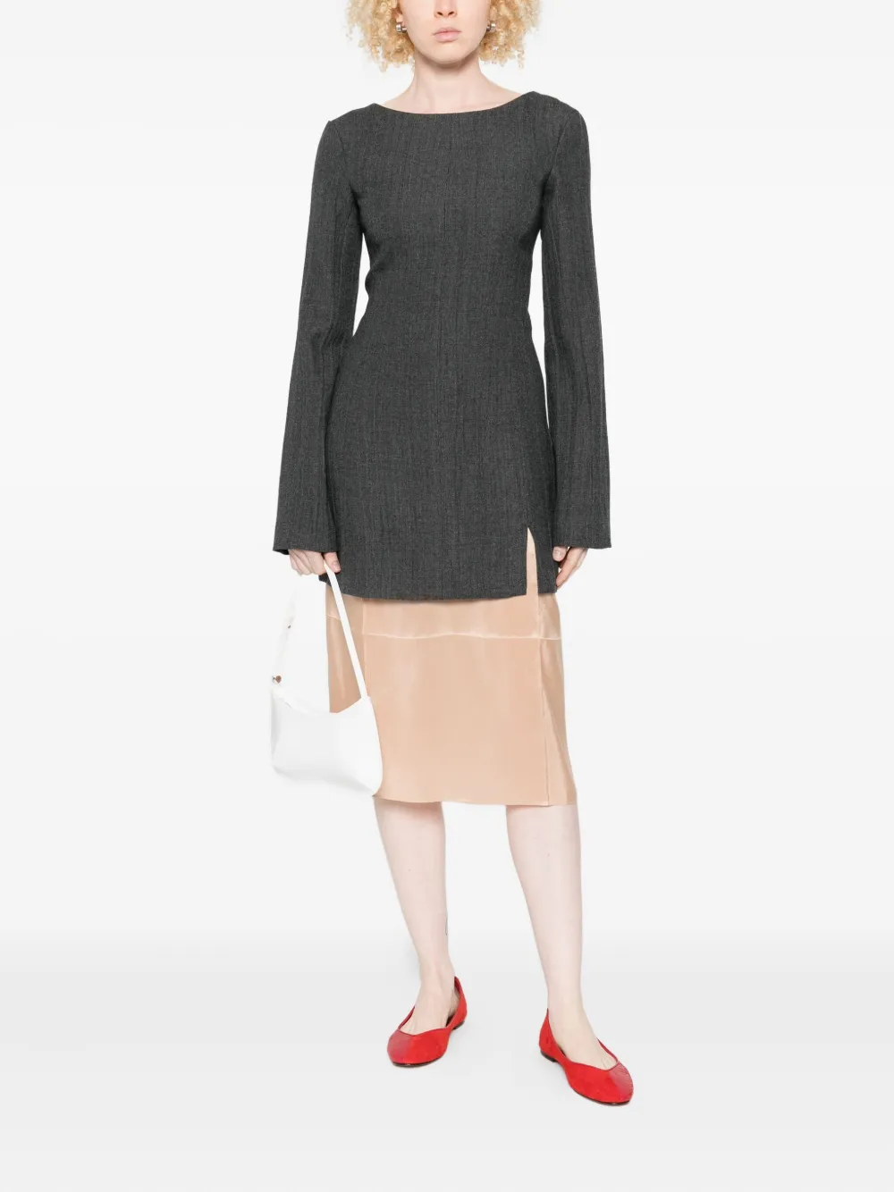 Carven elasticated-waistband mini skirt - Beige
