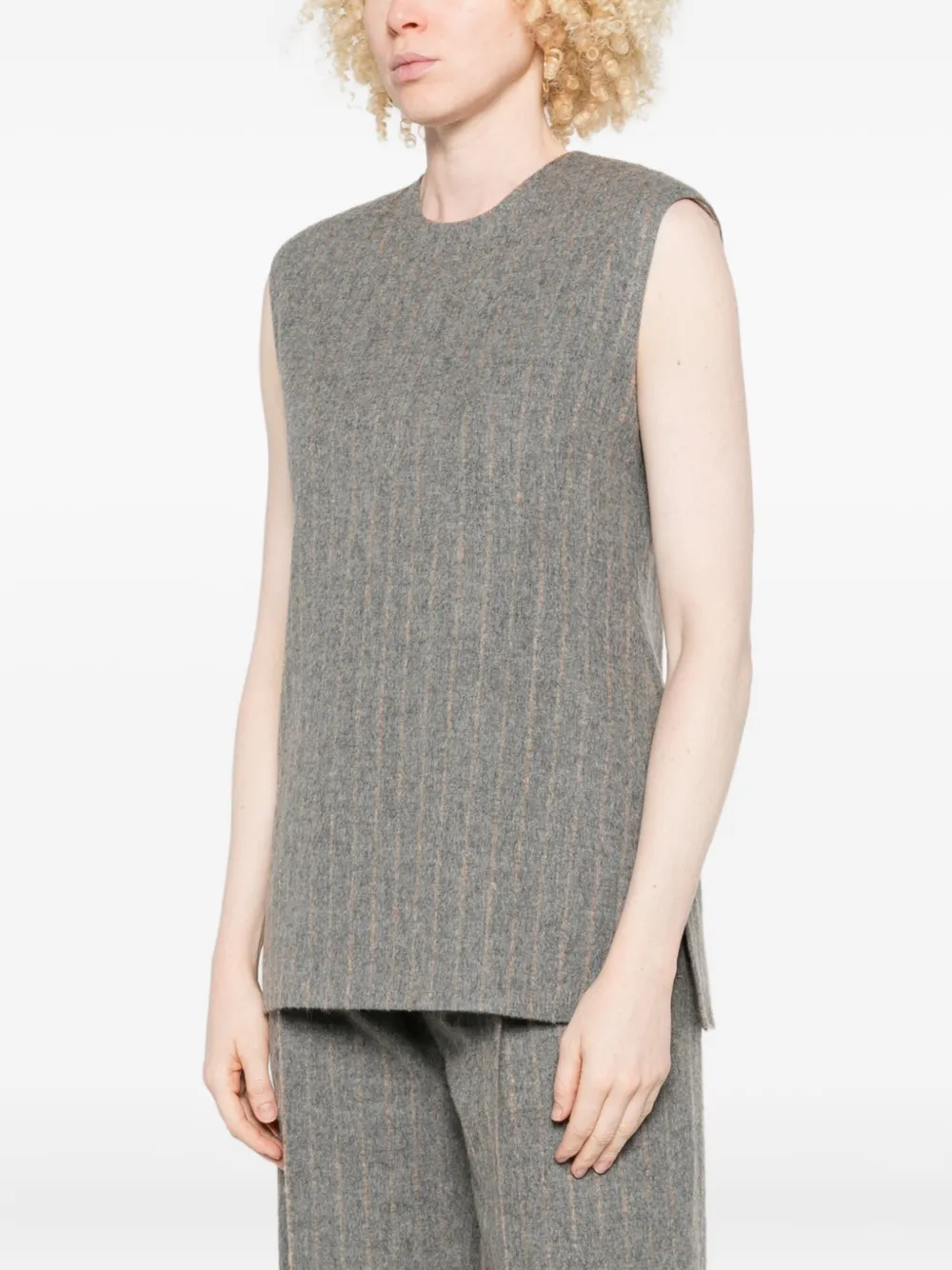 Carven Spencer met krijtstreep Grijs