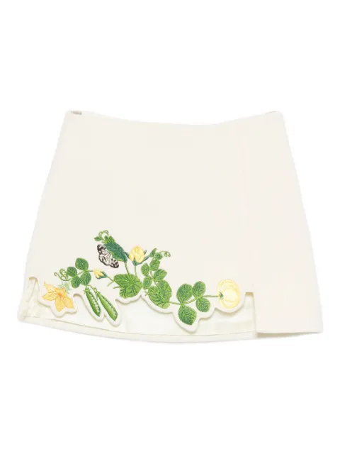 Vivetta floral-embroidered scalloped mini skirt