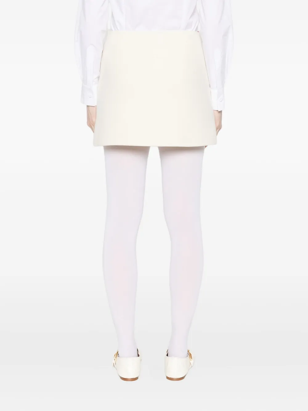 Vivetta Floral-embroidered Scalloped Mini Skirt In White