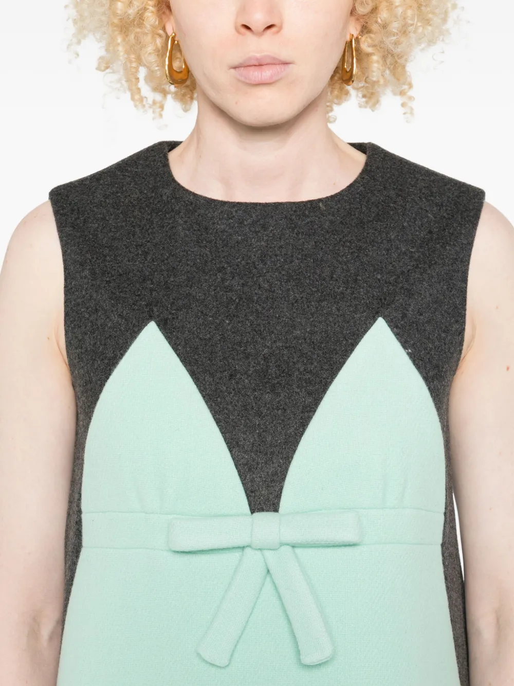 Vivetta Bow-detail Sleeveless Mini Dress In Gray